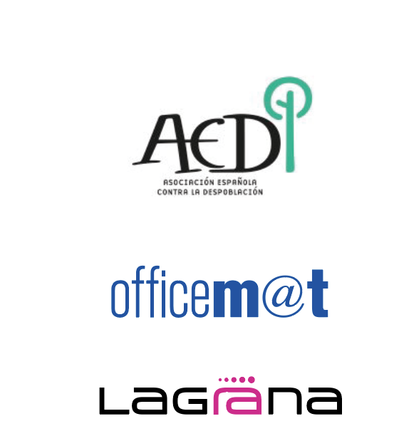 Logotips AEDP, Officemat i Lagrana