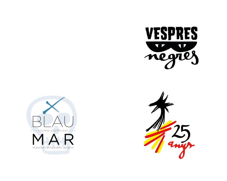 Logotips Vespres Negres, Blau Mar i 25 anys