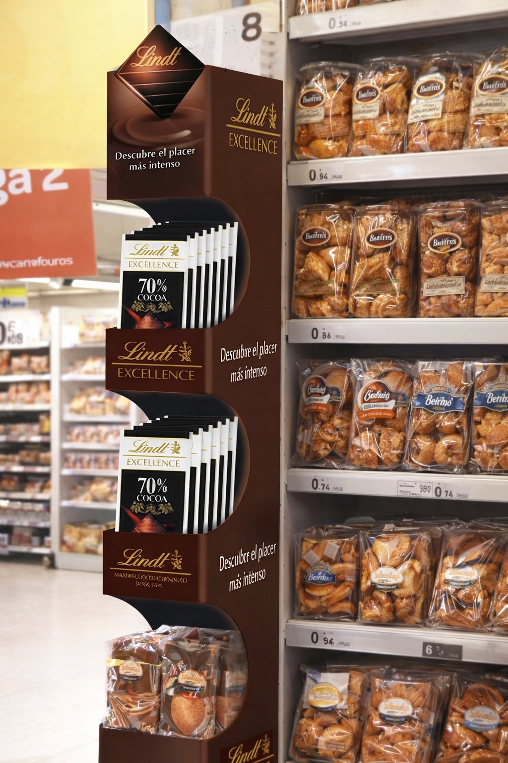 Peça de publicitat al punt de venda dissenyada per a Lindt