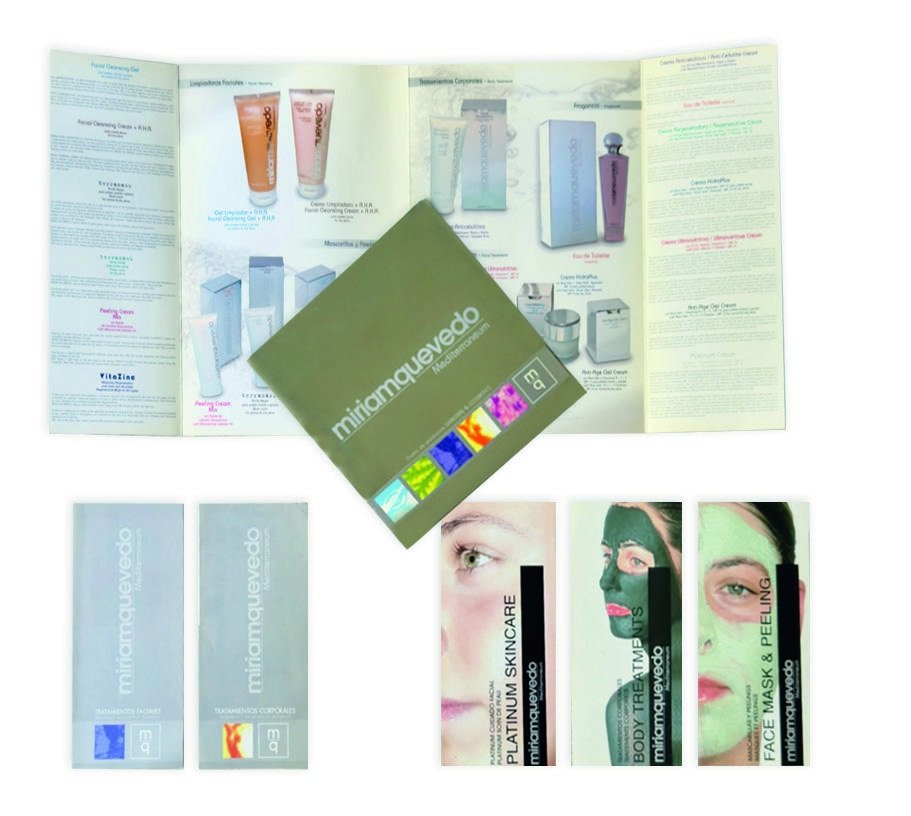 Catàleg desplegable i selecció de packaging de la gamma Míriam Quevedo