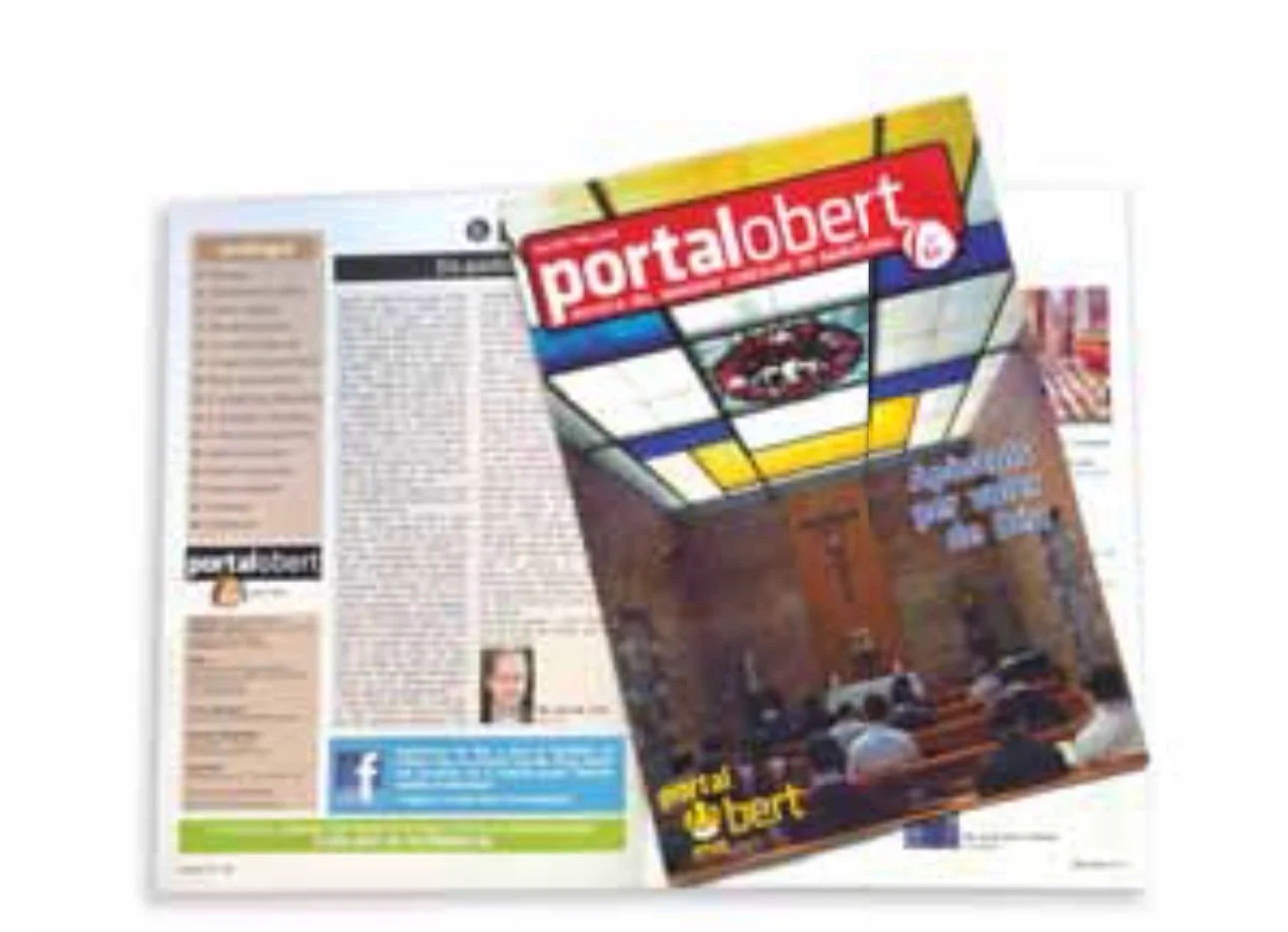 Coberta i pàgines interiors de la revista Portal Obert